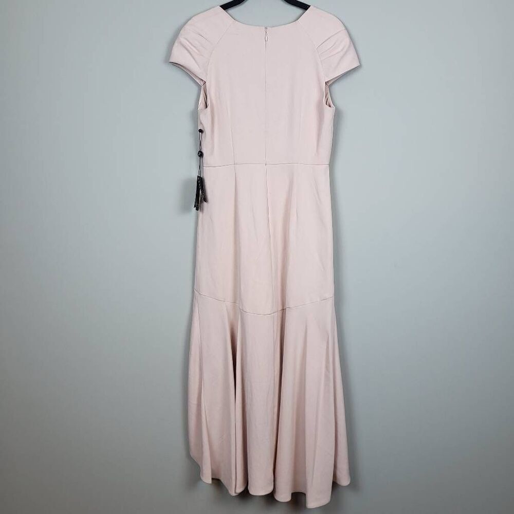NWT Adrianna Papell High Low Dress Pink Size 4 Divine Crepe Formal Sweetheart - Picture 2 of 8